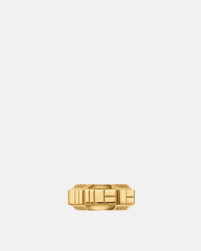 Versace Rings Greca Quilting Ring Light Gold 8211 WomenMen