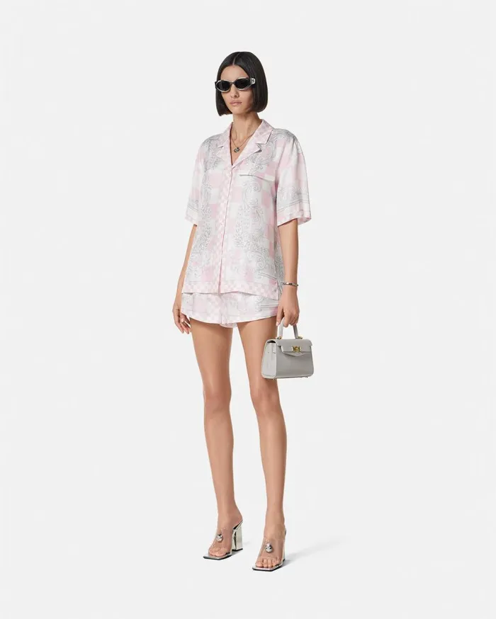 Versace Shirts and Tops Medusa Contrasto Silk Shirt Pinkprint 8211 Women Versace Shirts and Tops Medusa Contrasto Silk Shirt Pinkprint 8211 Women