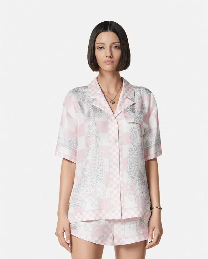 Versace Shirts and Tops Medusa Contrasto Silk Shirt Pinkprint 8211 Women Versace Shirts and Tops Medusa Contrasto Silk Shirt Pinkprint 8211 Women