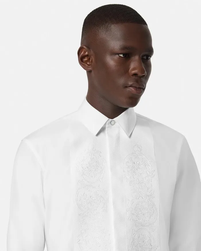 Versace Shirts Barocco Formal Shirt White 8211 Men Versace Shirts Barocco Formal Shirt White 8211 Men