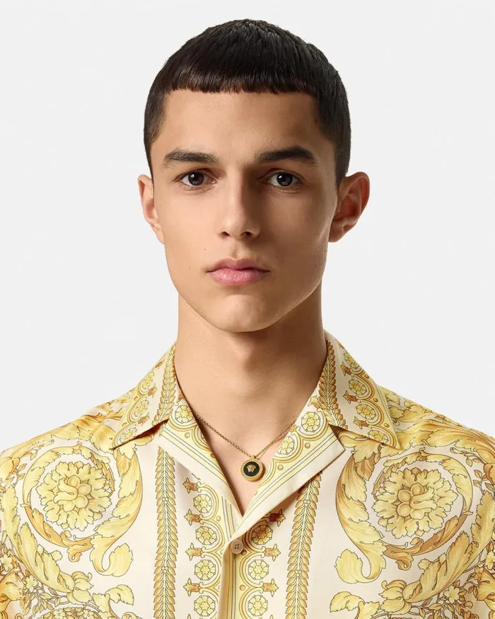 Versace Shirts Barocco Silk Shirt Yellowprint 8211 Men Versace Shirts Barocco Silk Shirt Yellowprint 8211 Men