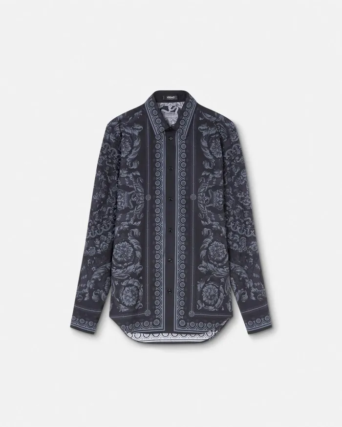 Versace Shirts Cotton Barocco Shirt Blackprint 8211 Men