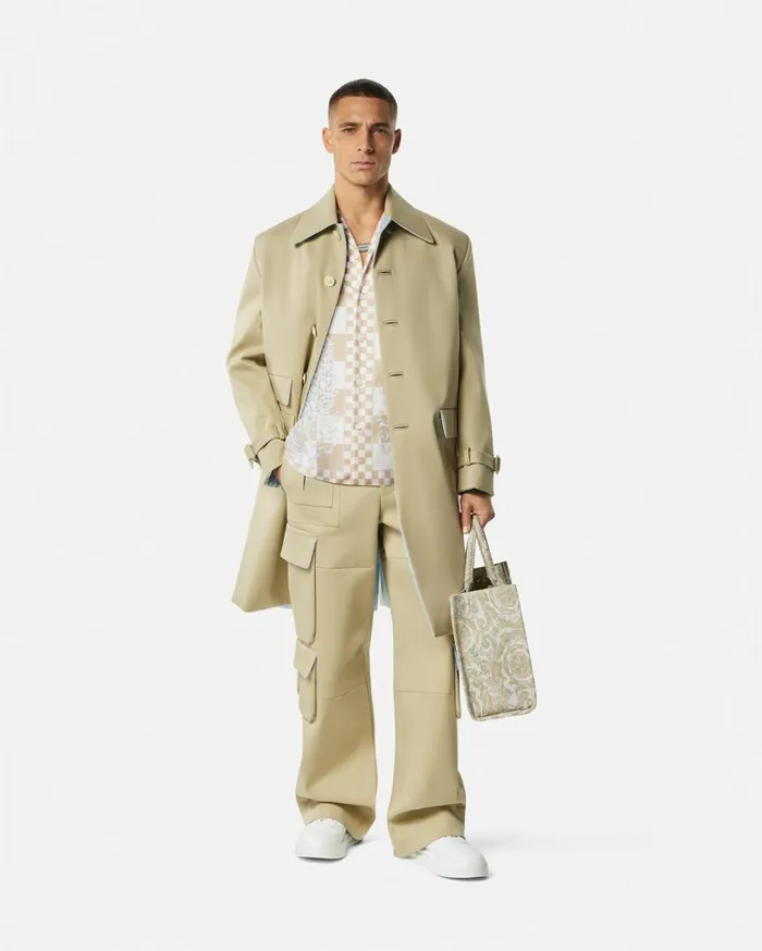 Versace Shirts Medusa Contrasto Silk Shirt Beigeprint 8211 Men Versace Shirts Medusa Contrasto Silk Shirt Beigeprint 8211 Men