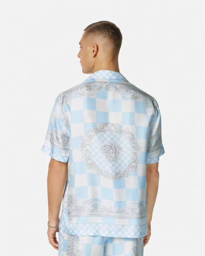 Versace Shirts Medusa Contrasto Silk Shirt Blueprint 8211 Men Versace Shirts Medusa Contrasto Silk Shirt Blueprint 8211 Men