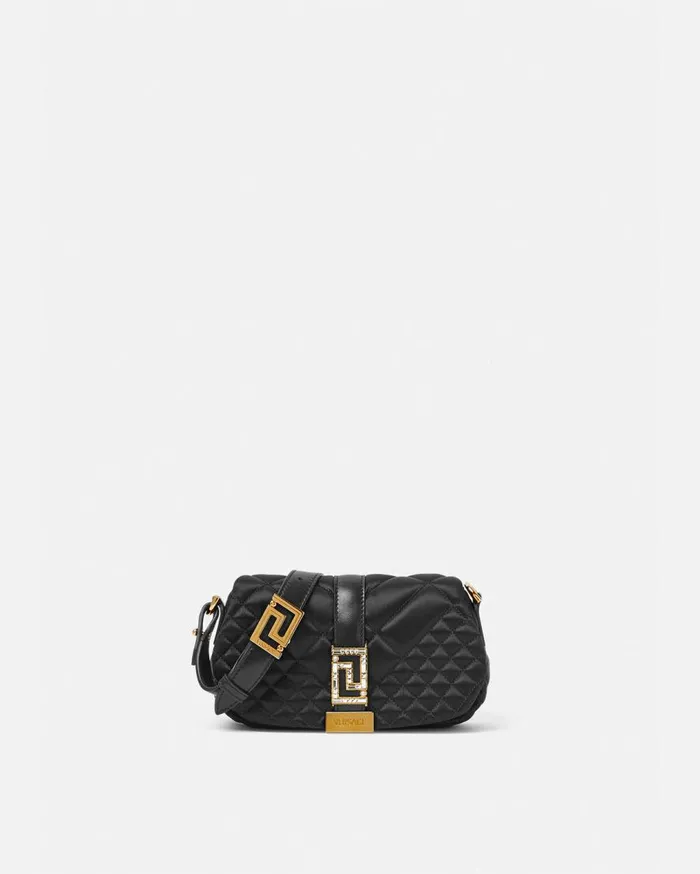Versace Shoulder and Crossbody Greca Goddess Satin Mini Bag Blackgold 8211 Women