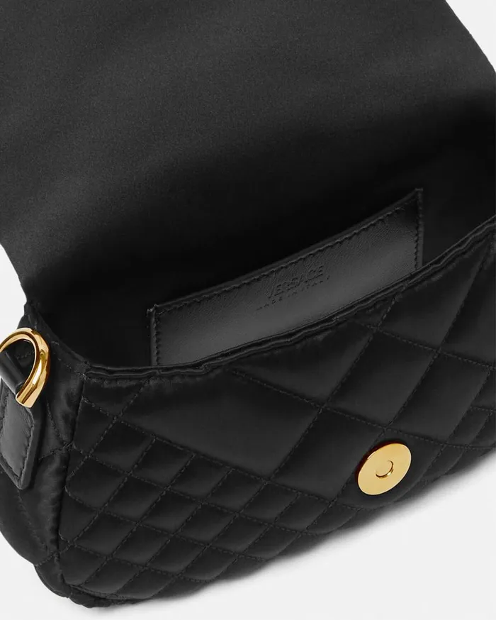 Versace Shoulder and Crossbody Greca Goddess Satin Mini Bag Blackgold 8211 Women Versace Shoulder and Crossbody Greca Goddess Satin Mini Bag Blackgold 8211 Women