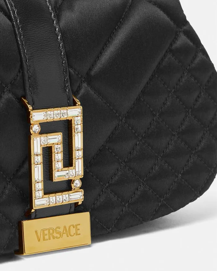 Versace Shoulder and Crossbody Greca Goddess Satin Mini Bag Blackgold 8211 Women Versace Shoulder and Crossbody Greca Goddess Satin Mini Bag Blackgold 8211 Women