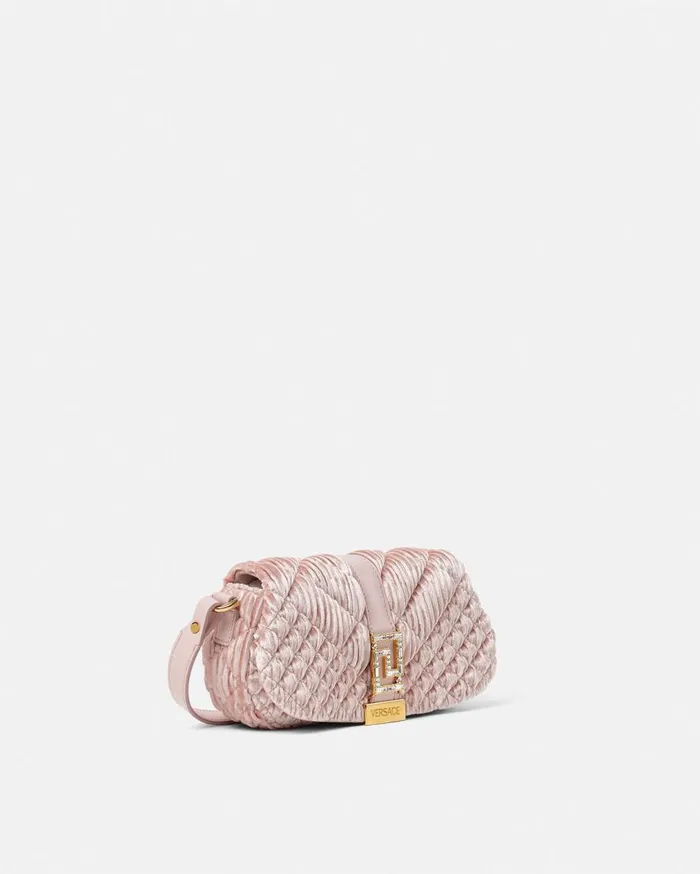 Versace Shoulder and Crossbody Greca Goddess Velvet Mini Bag Pink 8211 Women Versace Shoulder and Crossbody Greca Goddess Velvet Mini Bag Pink 8211 Women