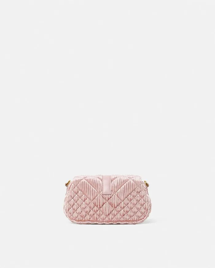 Versace Shoulder and Crossbody Greca Goddess Velvet Mini Bag Pink 8211 Women Versace Shoulder and Crossbody Greca Goddess Velvet Mini Bag Pink 8211 Women