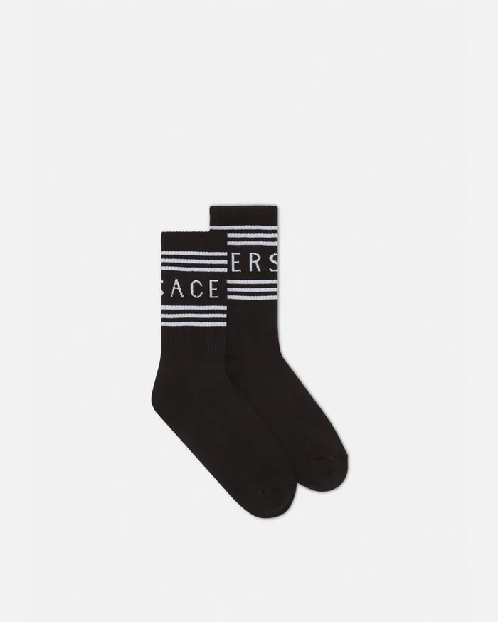Versace Socks 90s Vintage Logo Socks Black 8211 WomenMen