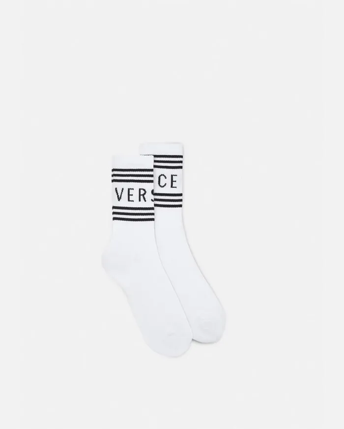 Versace Socks Vintage Logo Socks White 8211 Women