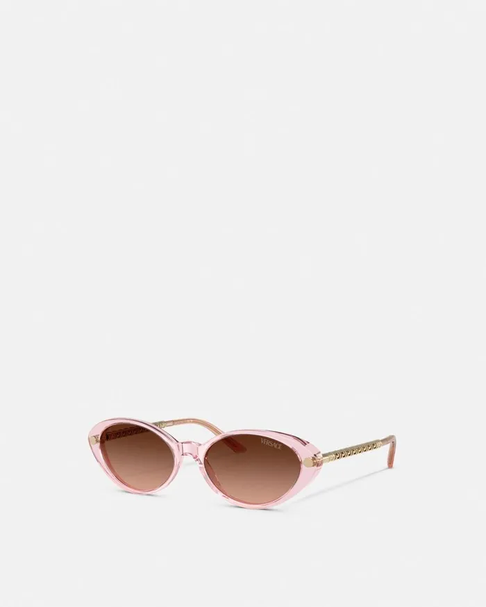 Versace Sunglasses Tubular Greca Oval Sunglasses Pink 8211 Women