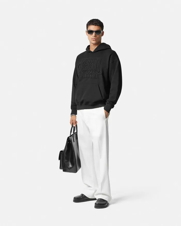 Versace Sweatshirts Versace Nautical Logo Hoodie Black 8211 Men Versace Sweatshirts Versace Nautical Logo Hoodie Black 8211 Men