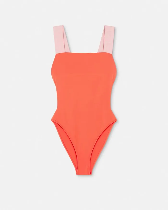 Versace Swimwear Greca Border OnePiece Swimsuit Coral 8211 Women