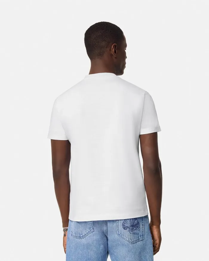 Versace TShirts and Polos Embroidered Logo TShirt White 8211 Men Versace TShirts and Polos Embroidered Logo TShirt White 8211 Men