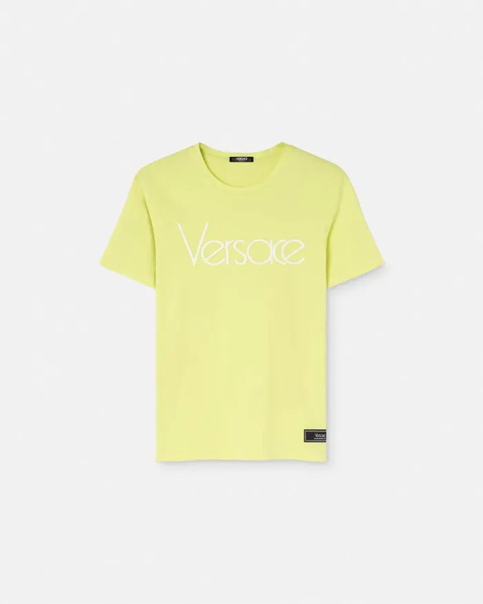 Versace TShirts and Sweatshirts 1978 ReEdition Logo TShirt Yellow 8211 Women