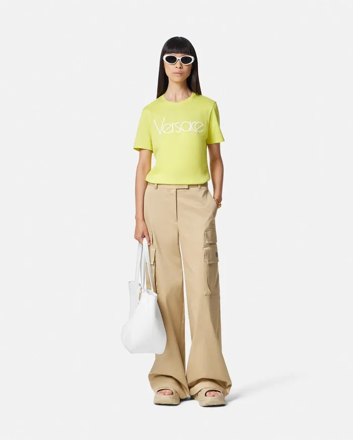 Versace TShirts and Sweatshirts 1978 ReEdition Logo TShirt Yellow 8211 Women Versace TShirts and Sweatshirts 1978 ReEdition Logo TShirt Yellow 8211 Women