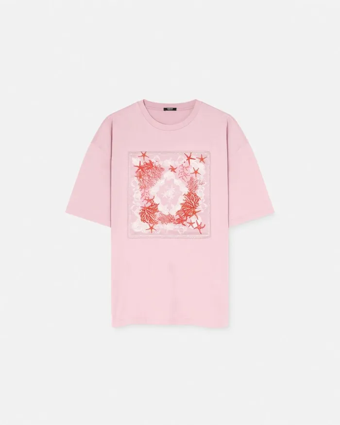 Versace TShirts and Sweatshirts Barocco Sea Oversized TShirt Pinkprint 8211 Women