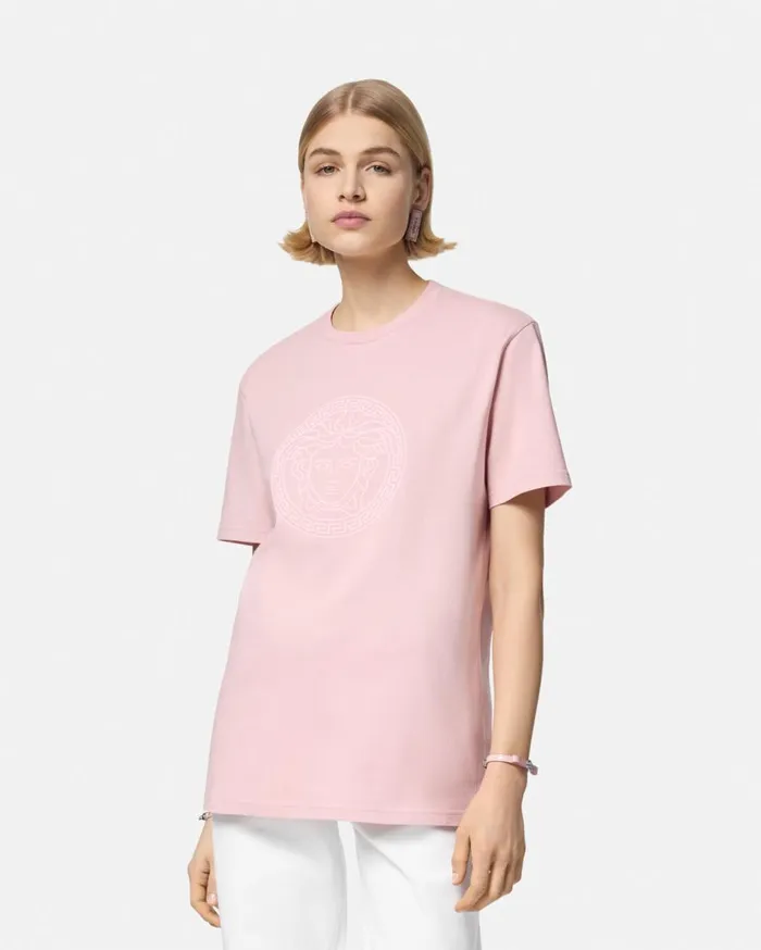 Versace TShirts and Sweatshirts Medusa Oversized TShirt Light Pink 8211 Women Versace TShirts and Sweatshirts Medusa Oversized TShirt Light Pink 8211 Women
