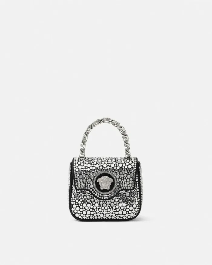 Versace Top Handle Crystal La Medusa Mini Bag Blacksilver 8211 Women