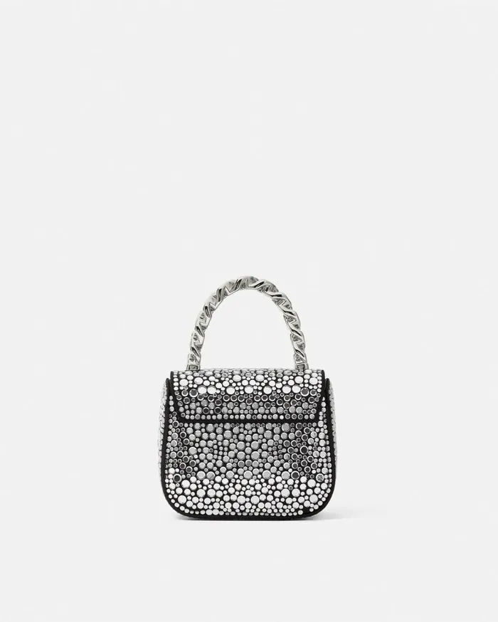 Versace Top Handle Crystal La Medusa Mini Bag Blacksilver 8211 Women Versace Top Handle Crystal La Medusa Mini Bag Blacksilver 8211 Women