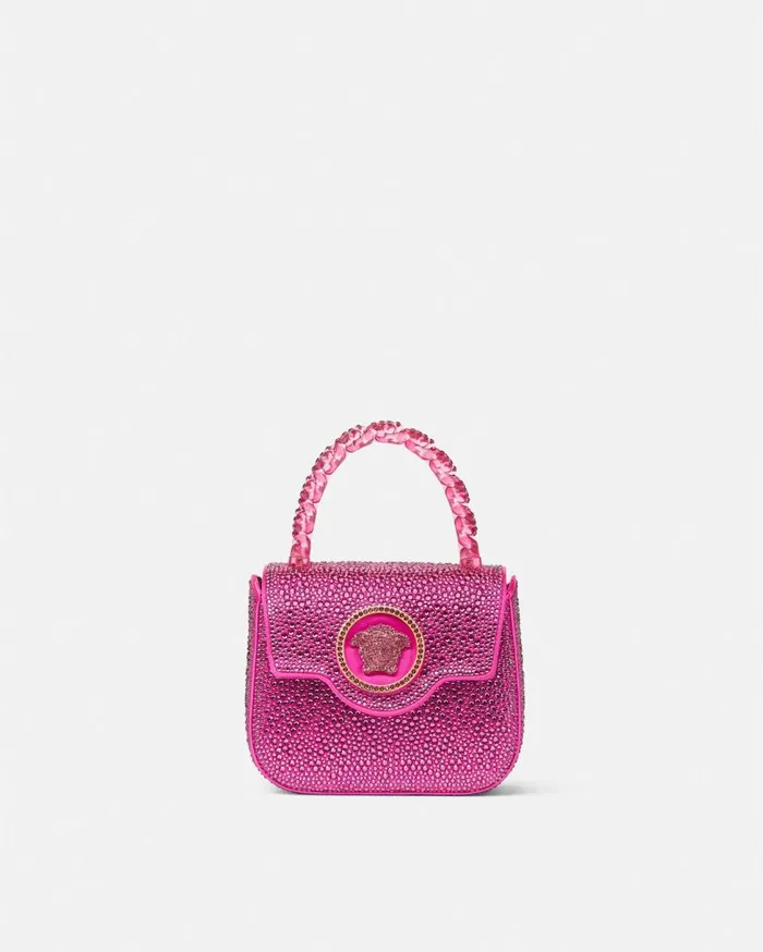 Versace Top Handle Crystal La Medusa Mini Bag Fuchsia 8211 Women
