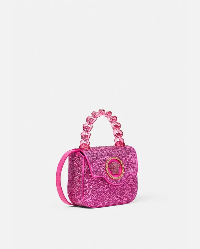 Versace Top Handle Crystal La Medusa Mini Bag Fuchsia 8211 Women Versace Top Handle Crystal La Medusa Mini Bag Fuchsia 8211 Women