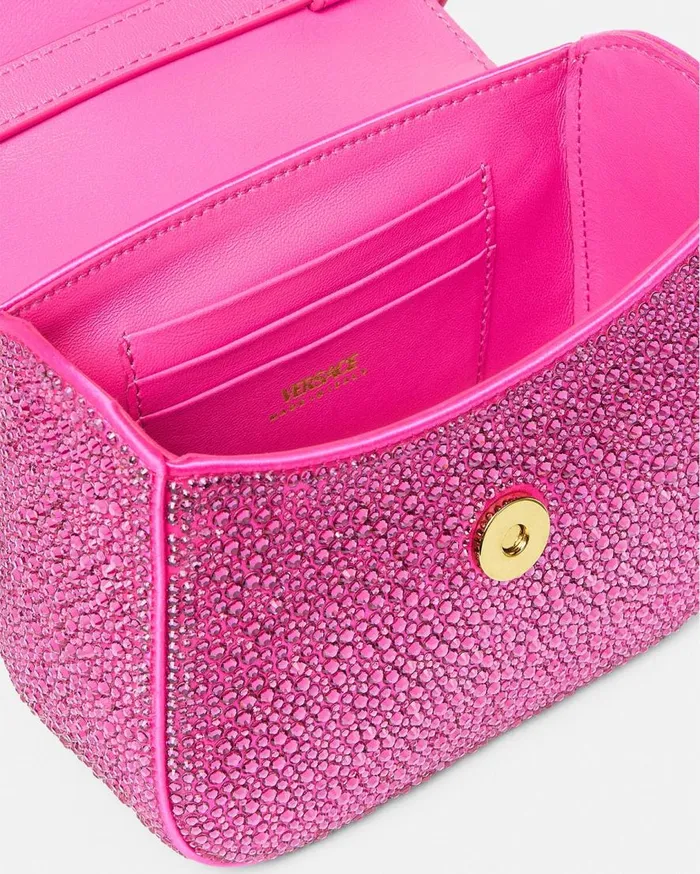 Versace Top Handle Crystal La Medusa Mini Bag Fuchsia 8211 Women Versace Top Handle Crystal La Medusa Mini Bag Fuchsia 8211 Women