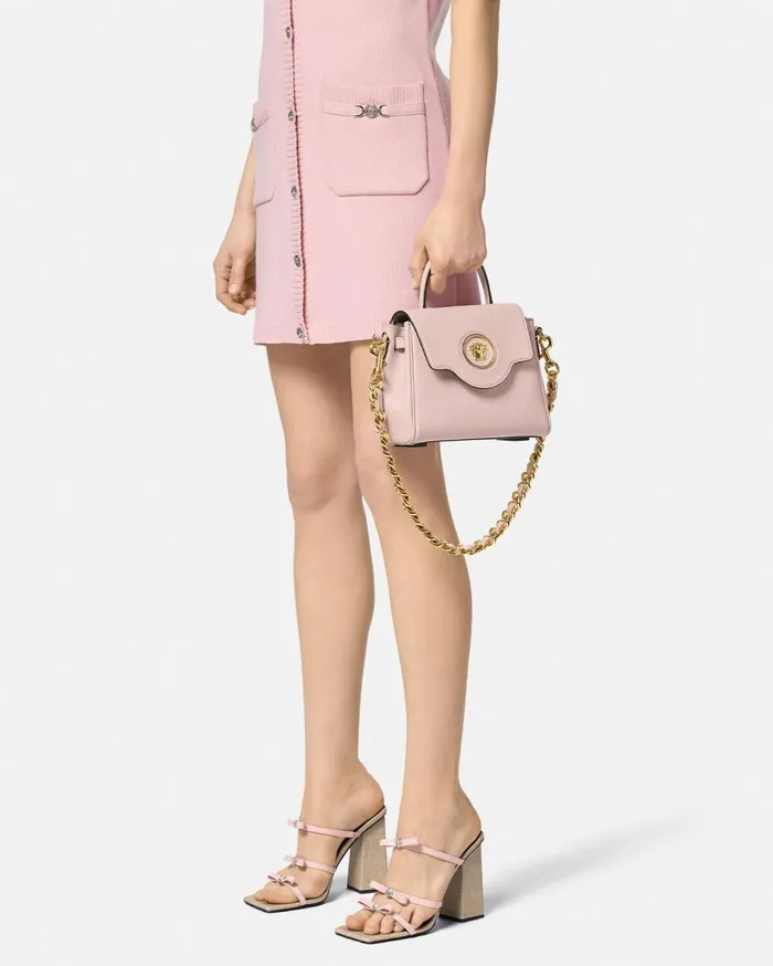 Versace Top Handle La Medusa Small Handbag Light Pink 8211 Women Versace Top Handle La Medusa Small Handbag Light Pink 8211 Women