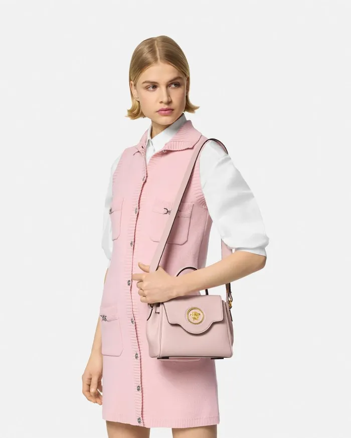 Versace Top Handle La Medusa Small Handbag Light Pink 8211 Women Versace Top Handle La Medusa Small Handbag Light Pink 8211 Women