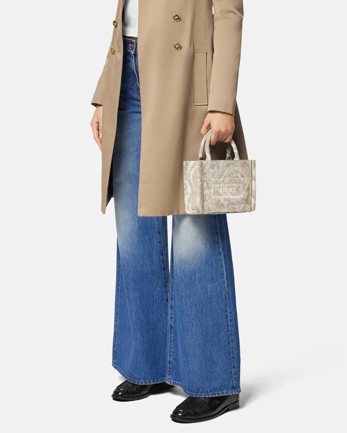 Versace Totes Barocco Athena Extra Small Tote Bag Beigeprint 8211 Women Versace Totes Barocco Athena Extra Small Tote Bag Beigeprint 8211 Women