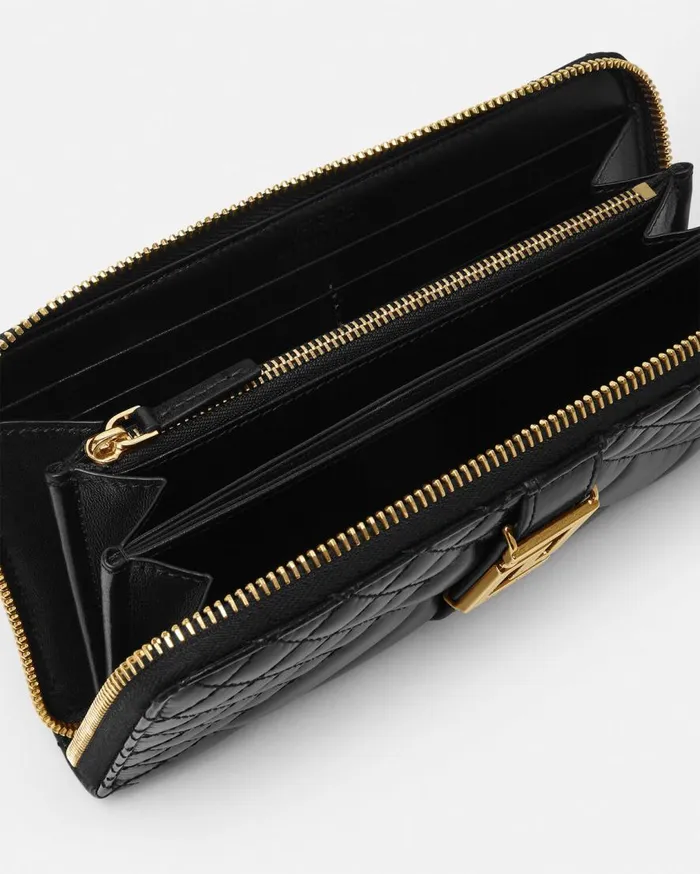 Versace Wallets Greca Goddess Long Wallet Blackgold 8211 Women Versace Wallets Greca Goddess Long Wallet Blackgold 8211 Women