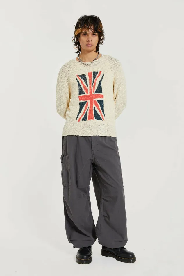 Vintage Grey Parachute Cargo Pants Grey Men Jaded London Parachute Pants