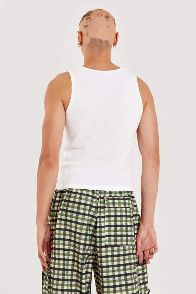 Waffle Vest White Men Jaded London Vests