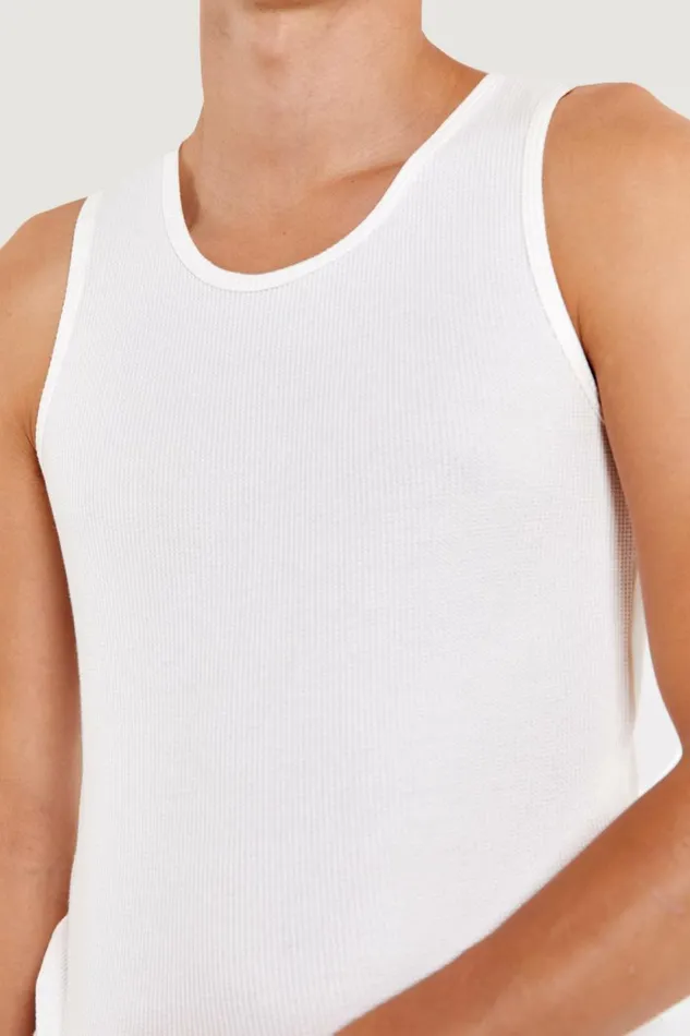 Waffle Vest White Men Jaded London Vests