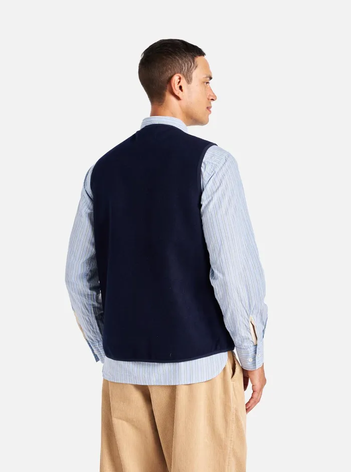 Waistcoats and Gilets Men Universal Works Universal Works 4 Pocket Gilet In Navy Melton