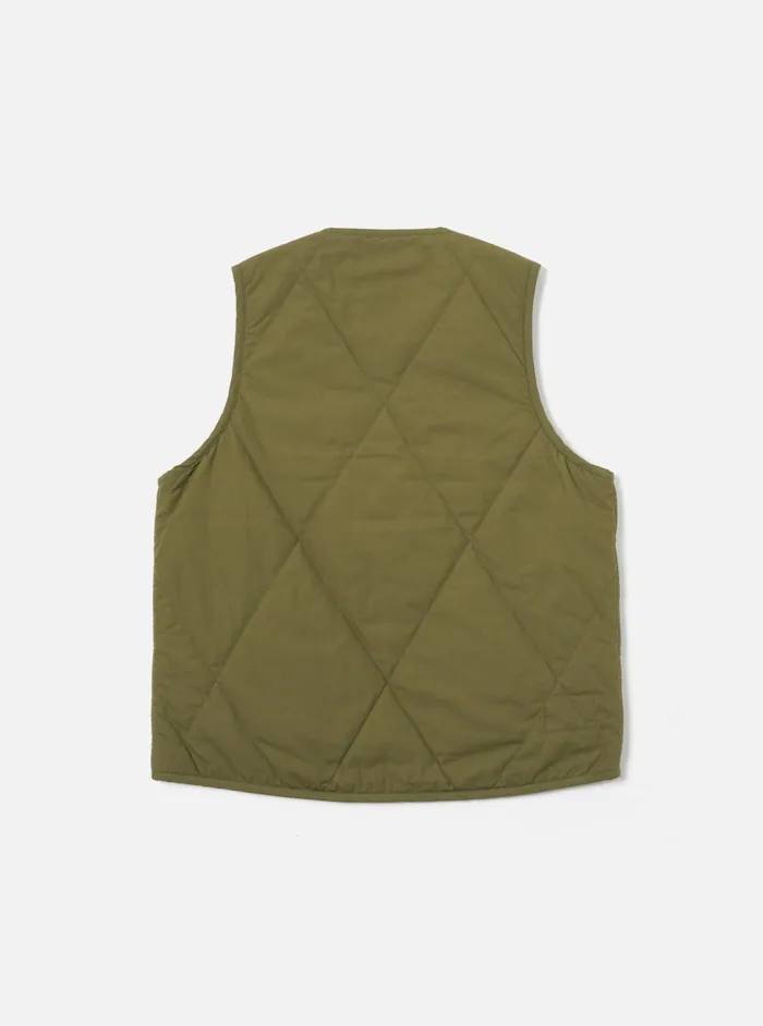 Waistcoats and Gilets Men Universal Works Universal Works Reversible Military Liner Gilet In OliveOrange Recycled Polytech