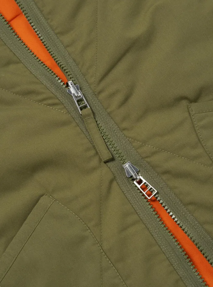 Waistcoats and Gilets Men Universal Works Universal Works Reversible Military Liner Gilet In OliveOrange Recycled Polytech