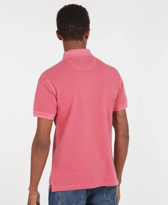 WashedOut Sports Polo Shirt Navy Men Barbour Polo Shirts