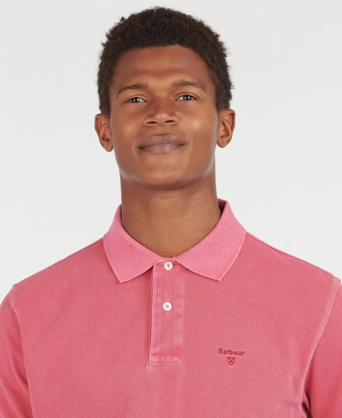 WashedOut Sports Polo Shirt Navy Men Barbour Polo Shirts