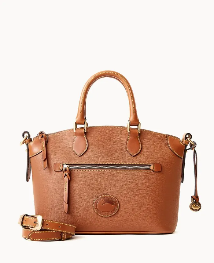 Woman All Weather Leather 30 Domed Satchel 30 Caramel Dooney and Bourke Satchels