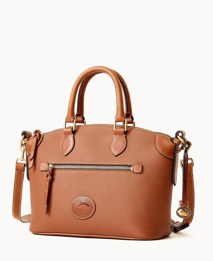 Woman All Weather Leather 30 Domed Satchel 30 Caramel Dooney and Bourke Satchels Woman All Weather Leather 30 Domed Satchel 30 Caramel Dooney and Bourke Satchels