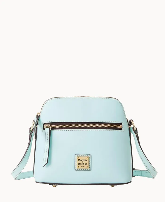 Woman Beacon Zip Domed Crossbody Pale Blue Dooney and Bourke Crossbodies