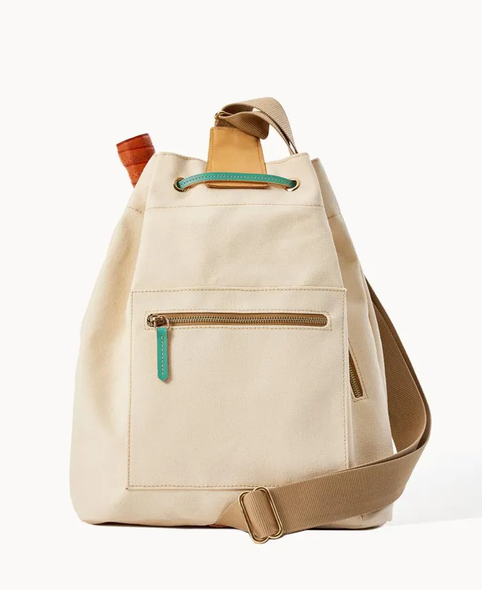 Woman Canvas Pickleball Sling Natural Aqua Dooney and Bourke Shoulder Bags Woman Canvas Pickleball Sling Natural Aqua Dooney and Bourke Shoulder Bags