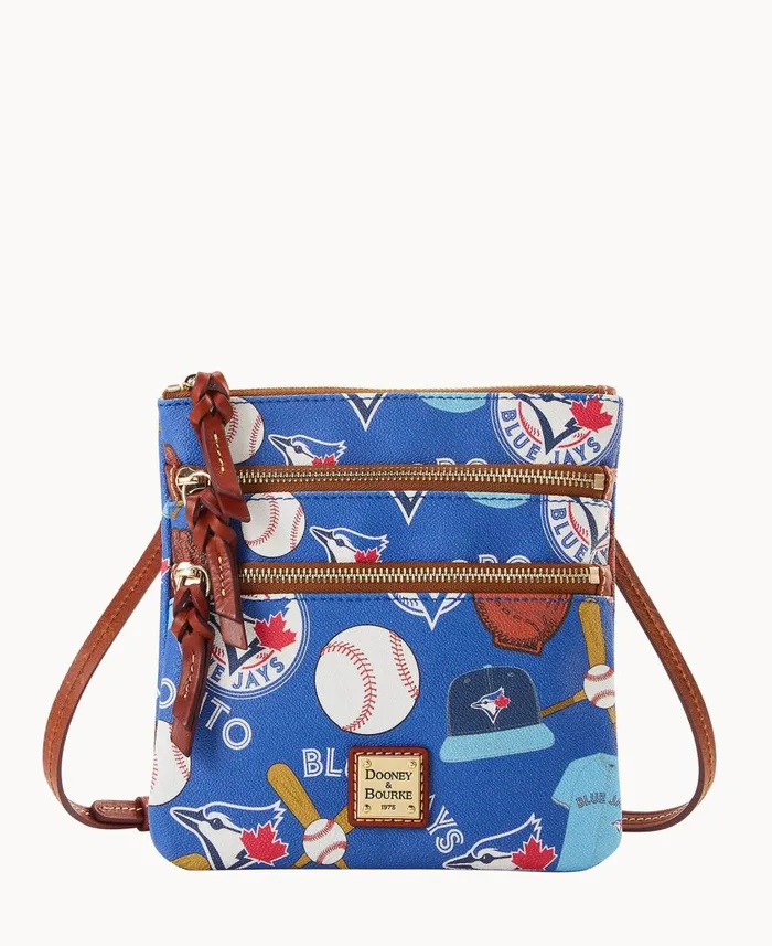 Woman MLB Blue Jays N S Triple Zip Crossbody Blue Jays Dooney and Bourke Crossbodies