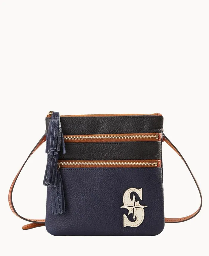 Woman MLB Mariners Triple Zip Crossbody Mariners Dooney and Bourke Crossbodies