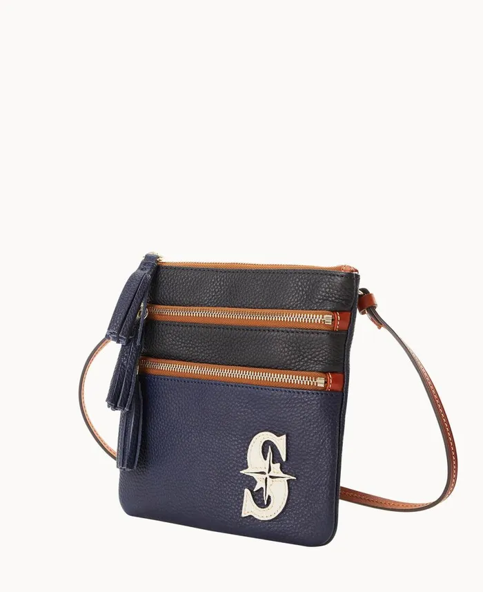 Woman MLB Mariners Triple Zip Crossbody Mariners Dooney and Bourke Crossbodies Woman MLB Mariners Triple Zip Crossbody Mariners Dooney and Bourke Crossbodies