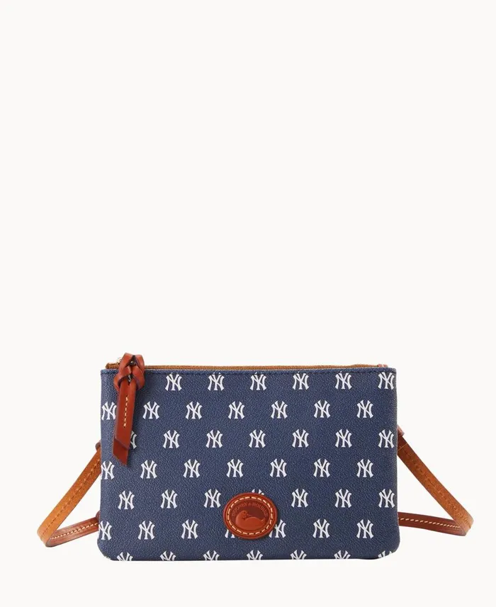 Woman MLB Yankees Top Zip Crossbody Yankees Dooney and Bourke Crossbodies