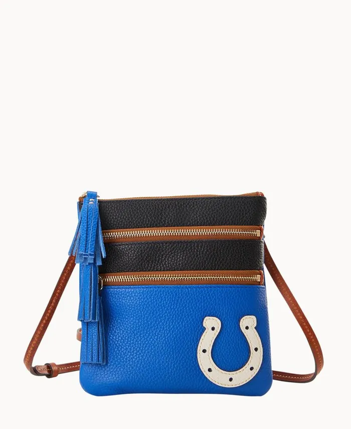 Woman NFL Colts Triple Zip Crossbody Colts Dooney and Bourke Crossbodies