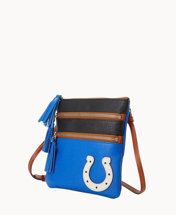 Woman NFL Colts Triple Zip Crossbody Colts Dooney and Bourke Crossbodies Woman NFL Colts Triple Zip Crossbody Colts Dooney and Bourke Crossbodies